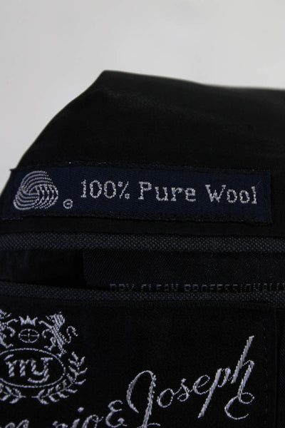 Burberrys Mens Gray Plaid Wool Two Button Long Sleeve Blazer Size 42