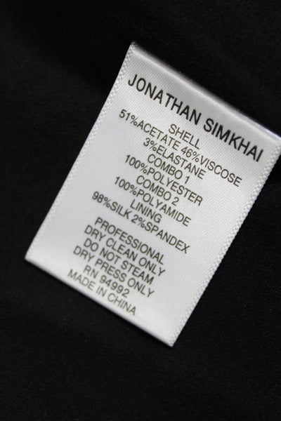 Jonathan Simkhai Womens Embroidered Lace Tulle Hem Sheath Dress Black Size 2