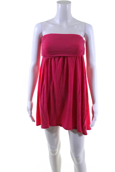 DKNY Women's Strapless A Line Pullover Mini Dress Pink Size S