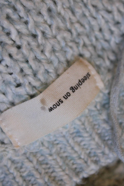Sleeping On Snow Anthropologie Womens Crystal Trim Crochet Sweater Blue Medium