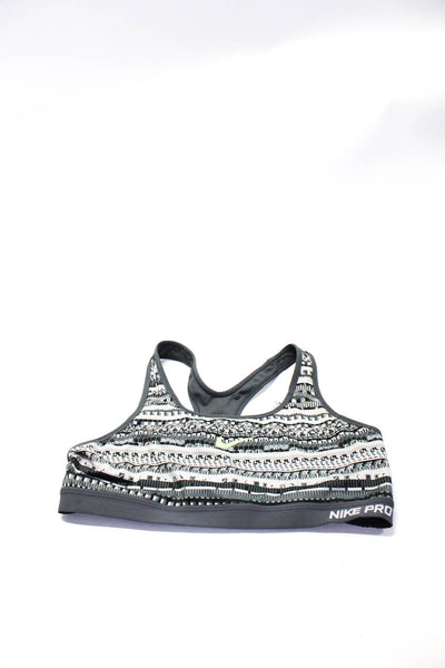 Nike Womens Racerback Color Strap Slit Athletic Bra Tank Gray Size S/XL Lot 2
