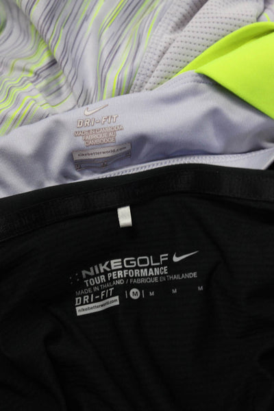 Nike Womens Solid Half Zip Athletic Shirt Tank Black Multicolor Size M Lot 2