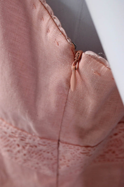 Gianni Bini Womens V-Neck Empire Waist Mid Length Sleeveless Dress Pink Size 6