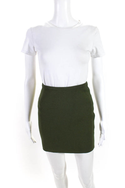 Torn by Ronny Kobo Womens Knit A-Line Stretch Army Green Skirt Size S