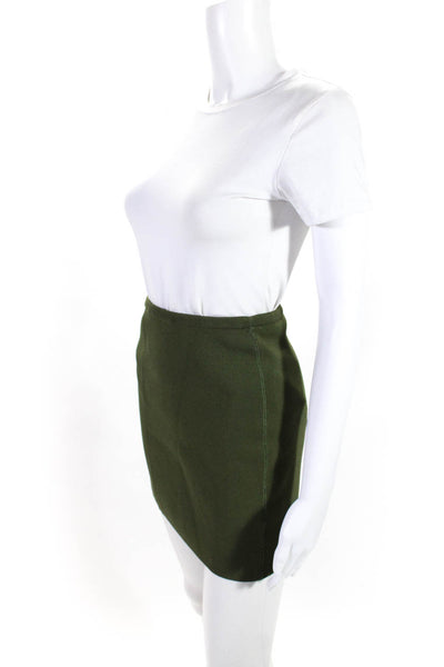 Torn by Ronny Kobo Womens Knit A-Line Stretch Army Green Skirt Size S