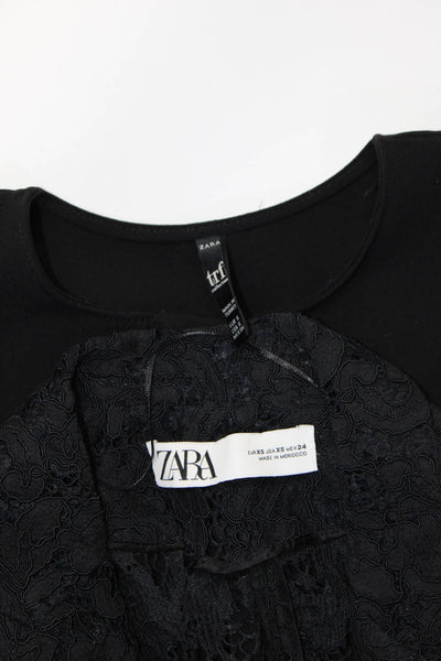 Zara Women's Lace Blazer Short Sleeve Top Black Size XS S Lot 2