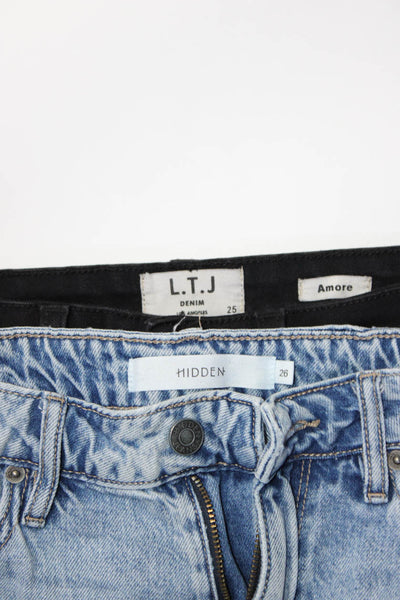 L.T.J Denim Hidden Women's High Rise Jeans Black Blue Size 25 26 Lot 2