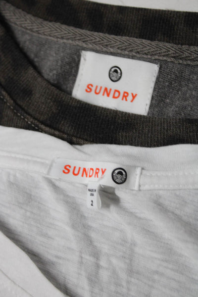 Sundry Womens Tank Top Sweatshirt White Brown Size 2 Lot 2