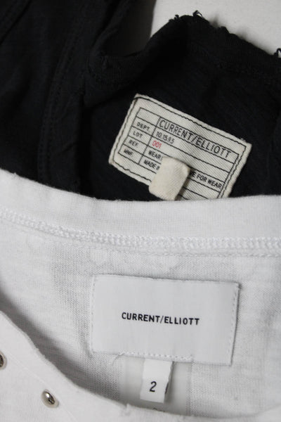Current/Elliott Womens Tee Shirt Tank Top White Black Size 2 Lot 2