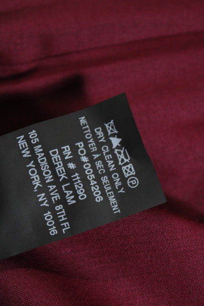 Derek Lam Women's Low Rise Zip Up Wool Dress Pants Red Size 0