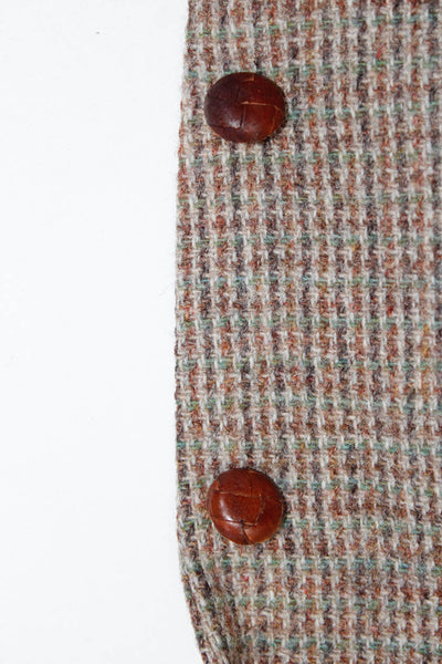 Stafford Men's Wool Two Button Single Breasted Tweed Blazer Jacket Beige Size 44