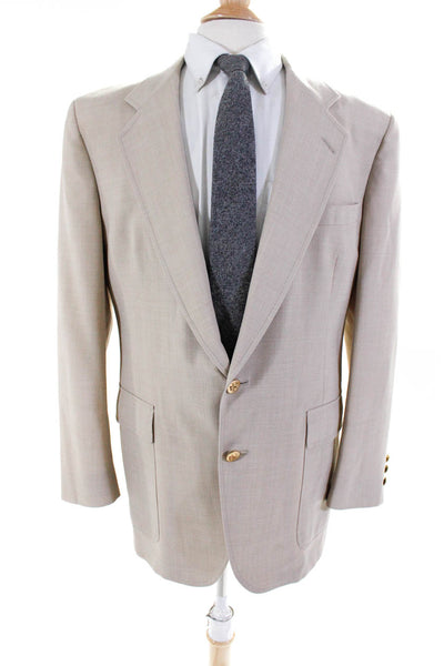 Hart Schaffner Marx Men's Fully Lined Two Button Blazer Jacket Beige Size 42
