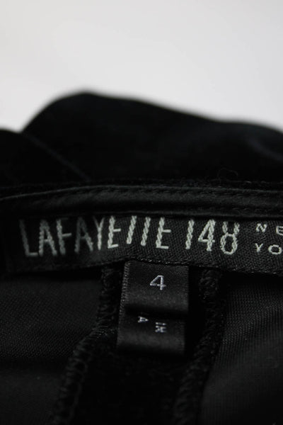 Lafayette 148 New York Women's Low Rise Velvet Wide Leg Pant's Black Size 4