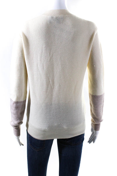 Theory Women's Long Sleeve Crew Neck Cashmere Sweater Beige Size S