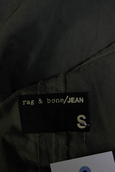 Rag & Bone Jean Womens Cotton Collared Button Down Tank Top Green Black Size S