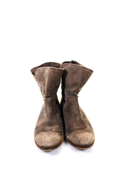 Splendid Women's Suede Western Style Ankle Booties Taupe Size 8
