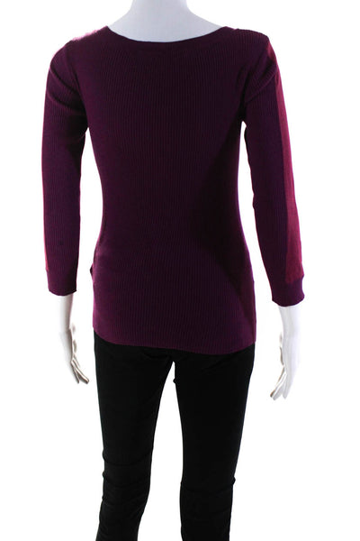 Marc By Marc Jacobs Womens Ribbed Sweater Purple Pink Size Extra Small