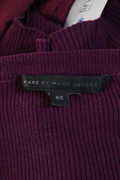 Marc By Marc Jacobs Womens Ribbed Sweater Purple Pink Size Extra Small