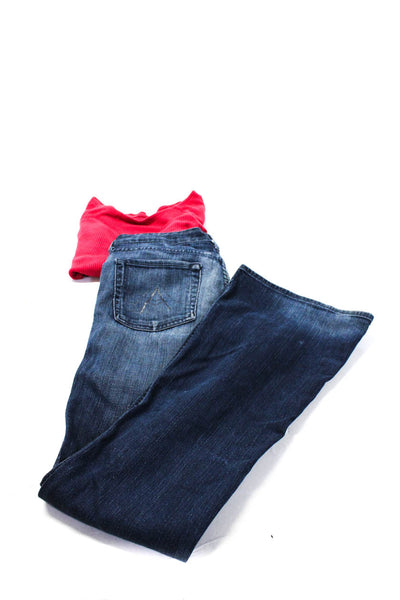 Project Social T 7 For All Mankind Womens Top Jeans Red Size Small 27 Lot 2