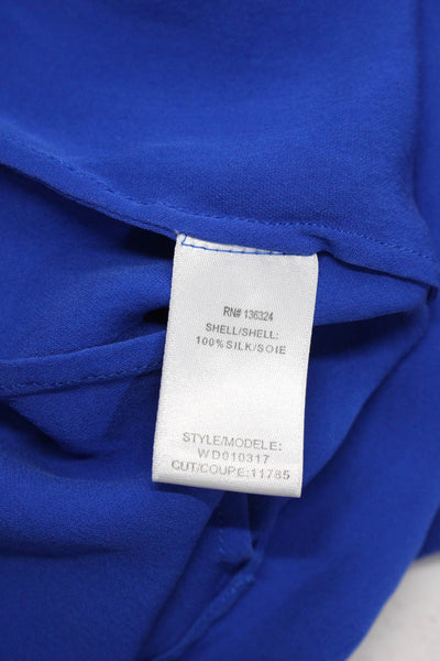 Halston Heritage Vince Womens Blouse Top Blue Size 4 S