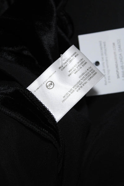 Adriano Goldschmied Womens Velvet Short Sleeve Blouse Black Size Medium