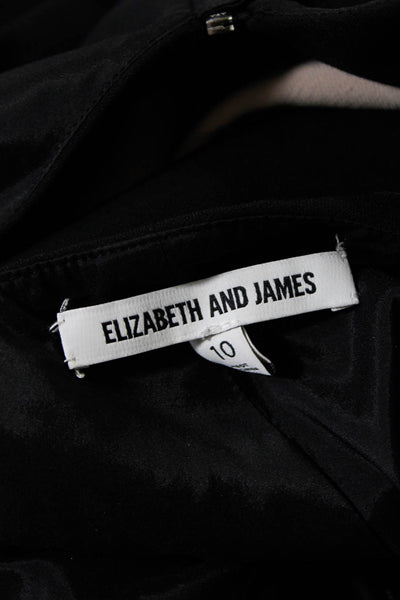 Elizabeth and James Womens Solid Front Back Cutout Halter Dress Black Size 10