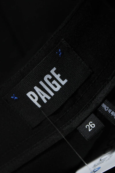 Paige Womens Zipper Fly Mid Rise Skinny Leg Stretch Knit Pants Black Size 26