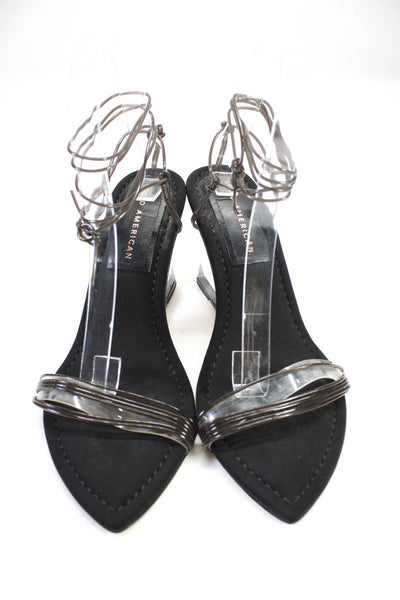 Good American Womens Pointed Toe Wedge Slingbacks Sandals Black Size 37 7