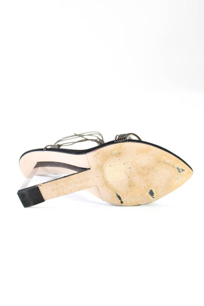 Good American Womens Pointed Toe Wedge Slingbacks Sandals Black Size 37 7