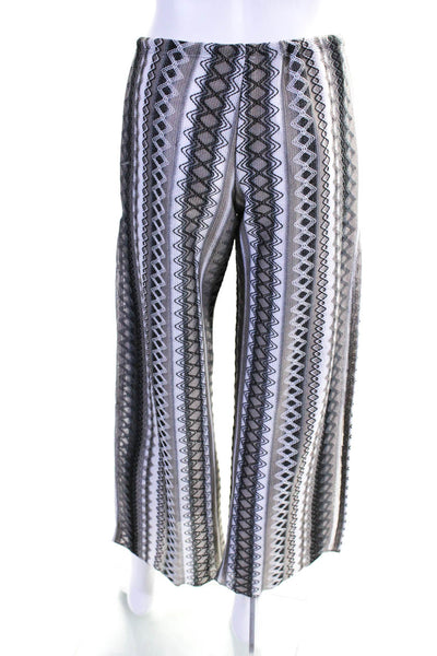 Becca Womens Stripe Drawstring Tied Textured Straight Leg Pants Brown Size S