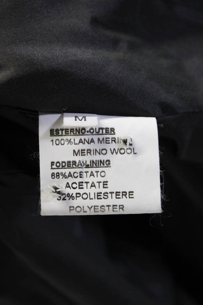 Roberto Collina Womens Merino Wool Collared Long Sleeve Jacket Dark Gray Size M