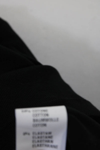 Fabiana Filippi Womens Half Sleeved V Neck Rhinestone Trim Shirt Black Size XL