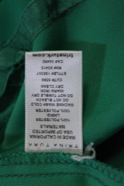 Trina Turk Women's 3/4 Sleeve V Neck Pocket Sheath Dress Green Size 4