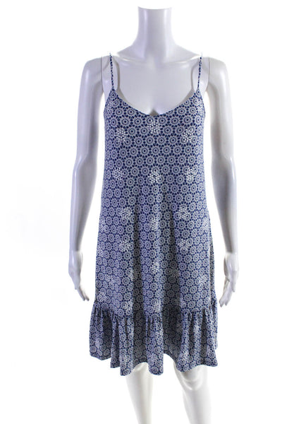 Michael Michael Kors Women's Printed Spaghetti Strap Mini Dress Blue Size S