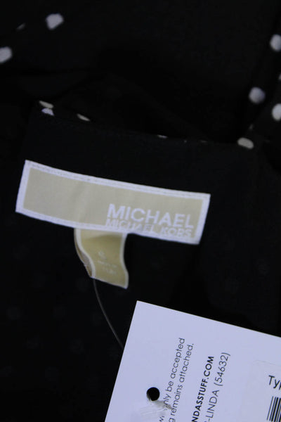 Michael Michael Kors Women's Polka Dot Sleeveless Wrap Jumpsuit Black Size S