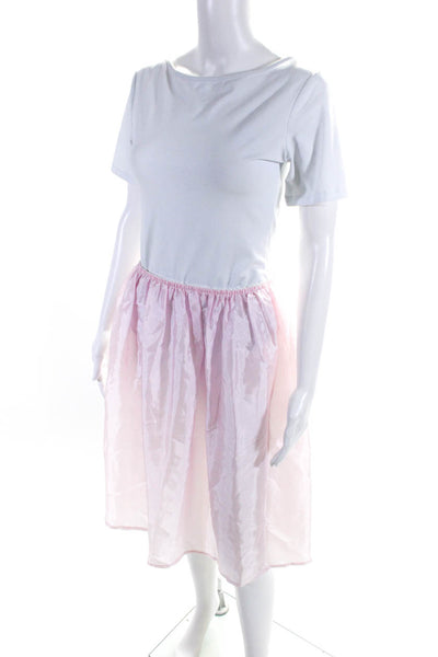 Bonpoint Womens Elastic Waistband Knee Length Skirt Slip Light Pink Size 2