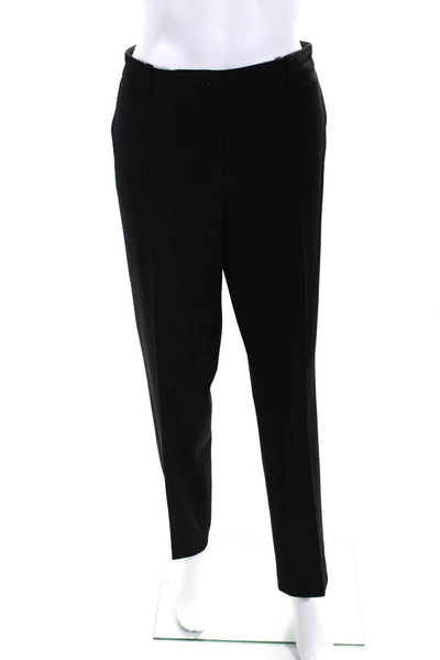 Michael Kors Women's Wool Straight Leg Pleated Dress Pants Black Size 10
