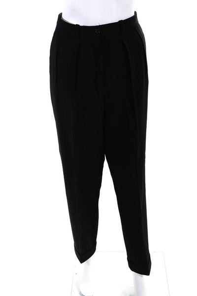 Michael Kors Women's Wool Blend High Rise Pleated Dress Pants Black Size 10