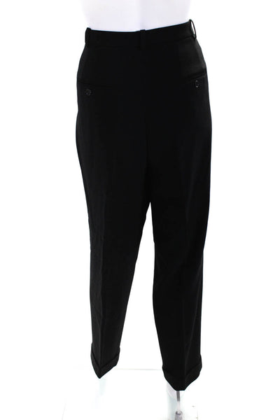 Michael Kors Women's Wool Blend High Rise Pleated Dress Pants Black Size 10