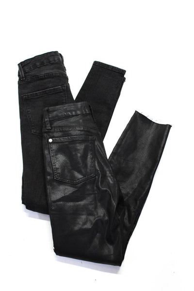 Zara Woman 7 For All Mankind Womens Skinny Leg Denim Jeans Black Size 24 2 Lot 2