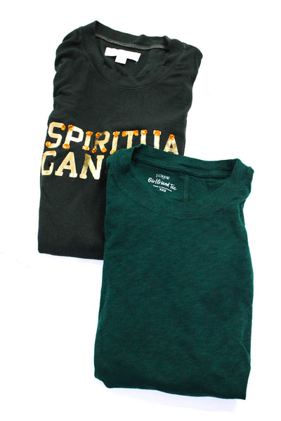 Spiritual Gangster J Crew Womens Tees T-Shirts Green Size XXS XS Lot 2