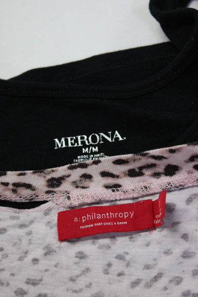 Merona Bella Dahl Philanthropy Womens Tops Black Green Pink Size M S L Lot 3