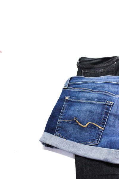 Rag & Bone Jean For All Mankind Womens Jeans Shorts Black Blue Size 26 28 Lot 2