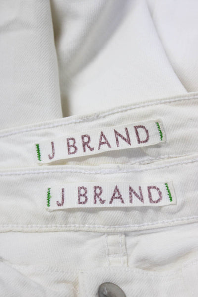 J Brand Womens Cotton White Wash Mid-Rise Skinny Leg Jeans White Size 28 Lot 2