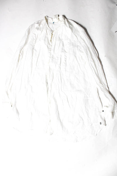 Ottod Ame Tahari Womens Pants White Cotton Button Down Shirt Size 8 L lot 2
