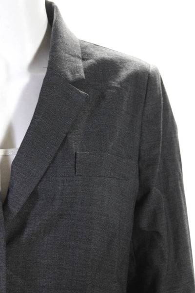 Barneys New York Womens Dark Gray Wool Two Button Long Sleeve Blazer Size M