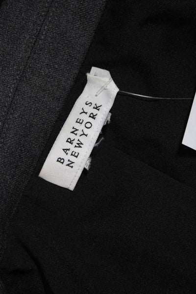 Barneys New York Womens Dark Gray Wool Two Button Long Sleeve Blazer Size M
