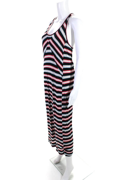 Marc By Marc Jacobs Womens Black Multi Striped Scoop Neck Tank Dress Size L