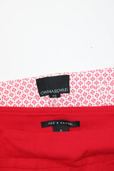 Cynthia Rowley Women's Straight Leg Crop Pants Pink Red Size 10 Lot 2