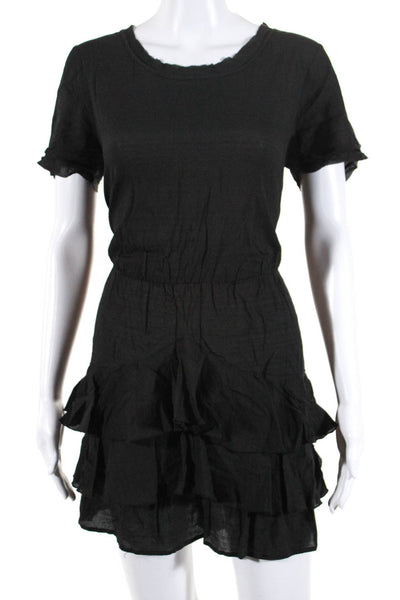 Twelfth Street by Cynthia Vincent Womens Ruffled Drop Waist Dress Black Size M